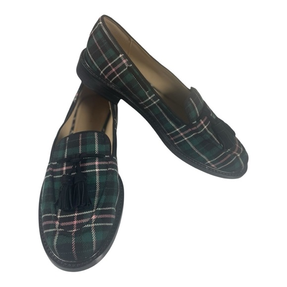 Ann Taylor Women’s Plaid Tassel Slip On Loafers - Picture 3 of 9